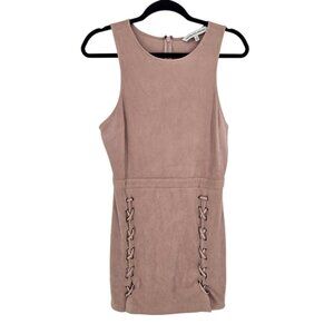 Cupcakes and cashmere dusty pink faux suede sleeveless bodycon dress size Large
